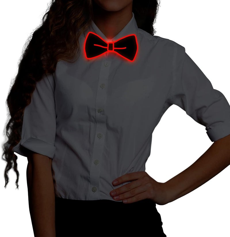 Ainiv Light Up Neckties Bowties Suspenders LED Party Supplies Glow in the Dark Adjustable for Women and Men Parties - Image 2